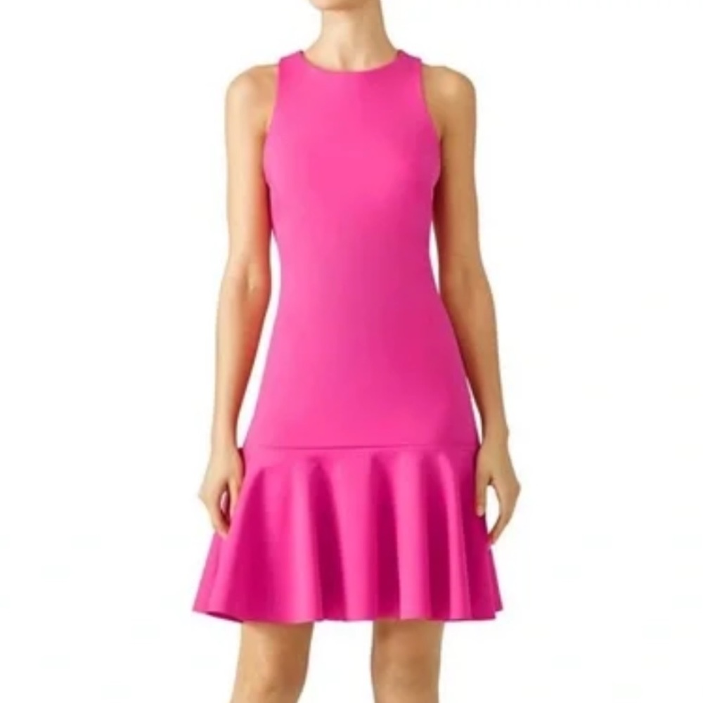 Trina Turk pink ruffle sleeveless dress 0
